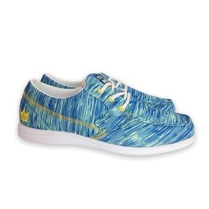 Brunswick Women's Karma Chameleon Blue Green Yellow White Bowling Shoes Size 6.5